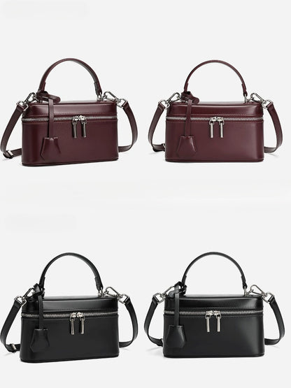 Minimalist Genuine Leather Square Box Clutch Bag