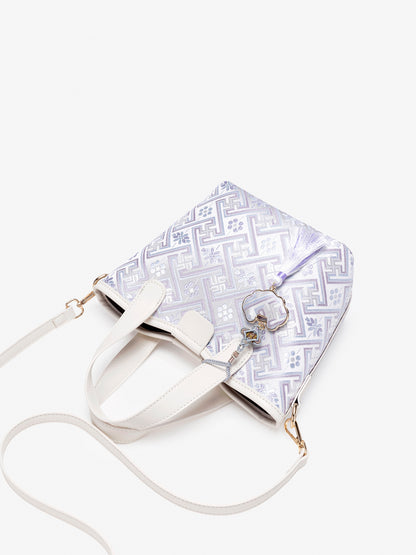 Serene Vegan Eco-Leather Mini Tote Bag with Detachable Mini Pouch