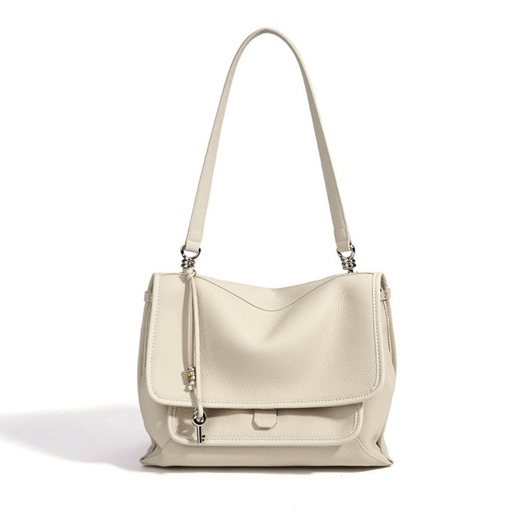 Slouchy Supple Genuine Leather Flap Messenger Clutch Bag