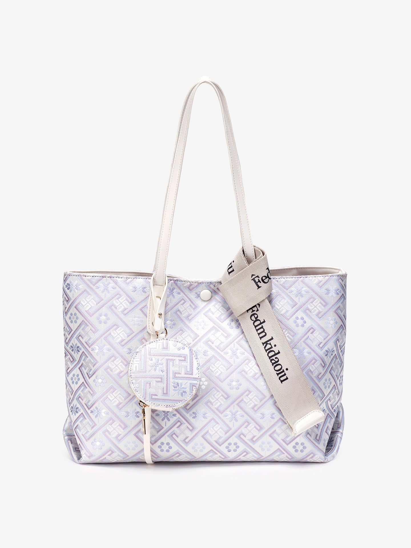 Opulent Brocade Texture Vegan Eco-Leather Tote Shoulder Bag