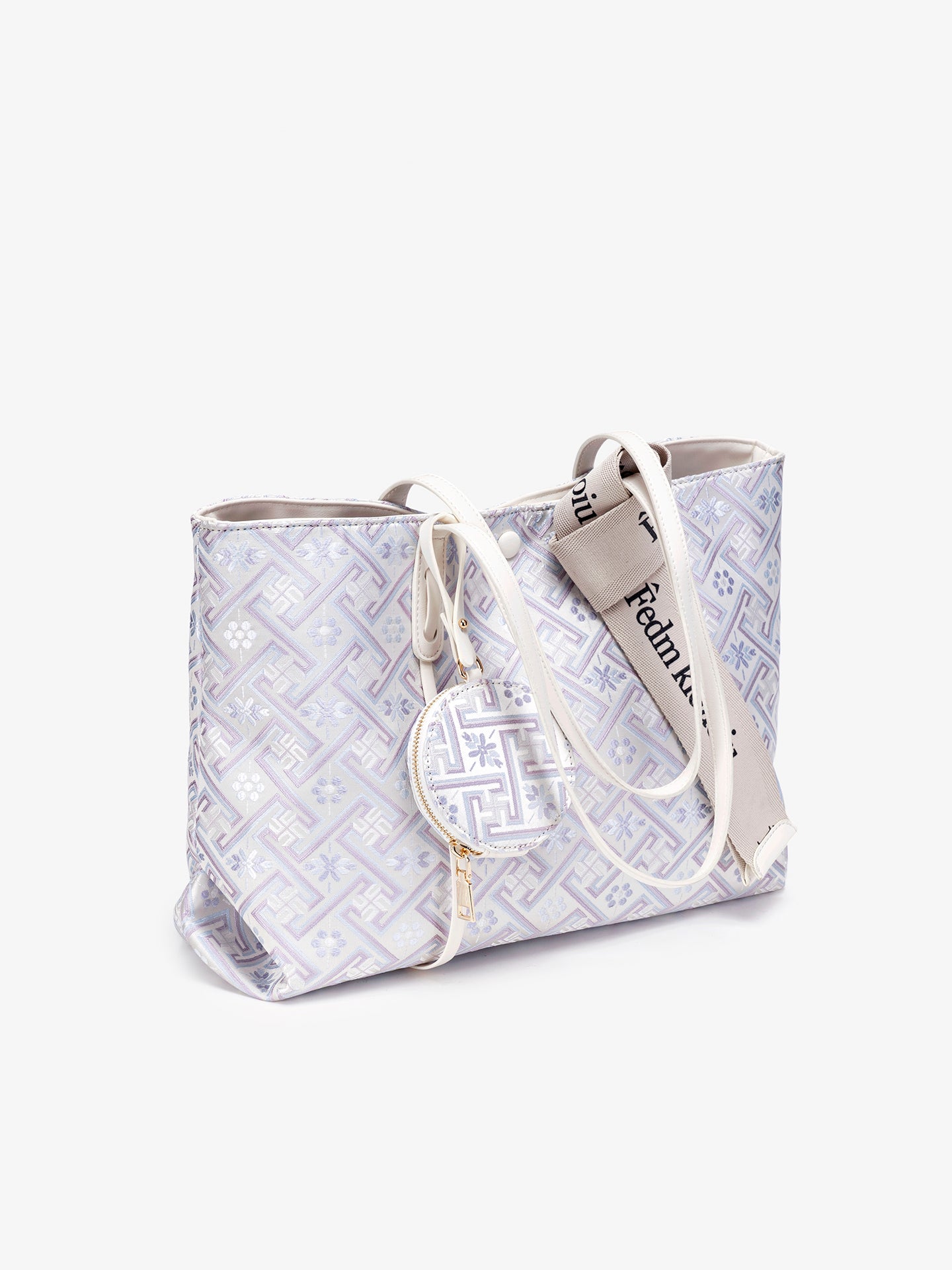 Opulent Brocade Texture Vegan Eco-Leather Tote Shoulder Bag