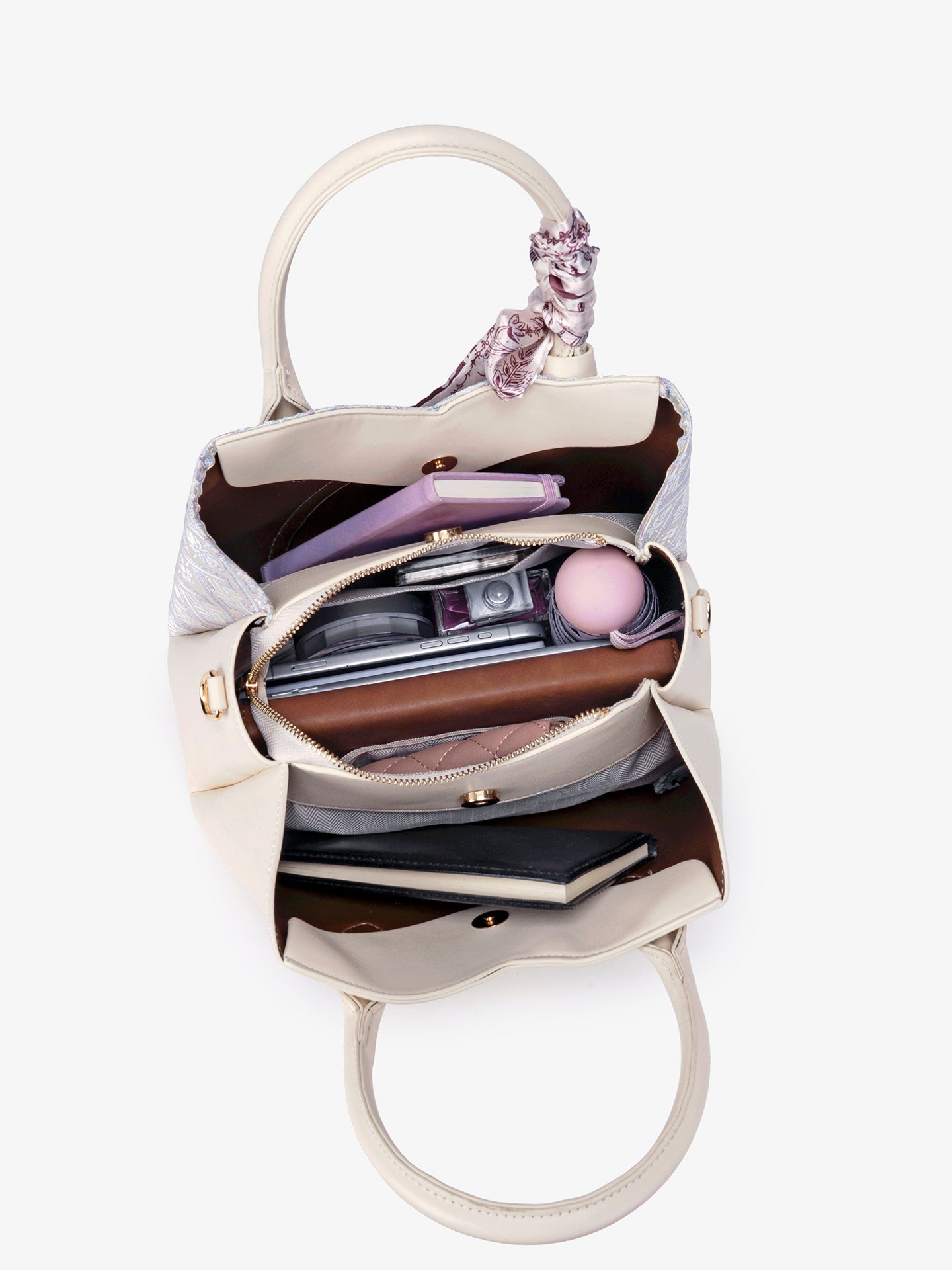 Elegant Traditional Brocade Vegan Eco-Leather Tote Clutch Bag