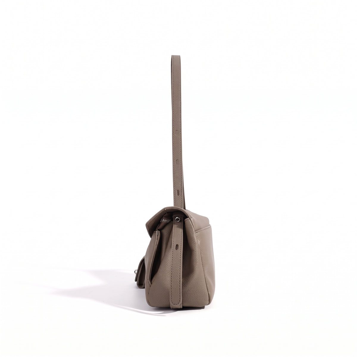 Mellow Pebbled Genuine Leather Flap Clutch Bag with Coin Pouch