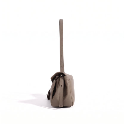 Mellow Pebbled Genuine Leather Flap Clutch Bag with Coin Pouch