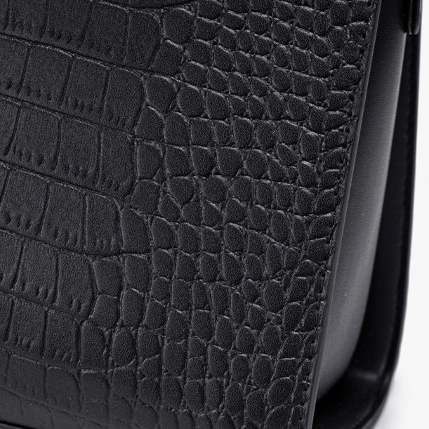 Classic Crocodile Pattern Vegan Eco-Leather Clutch Bag