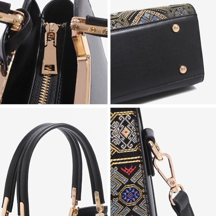 Luxurious Vegan Eco-Leather Jacquard Clutch Bag