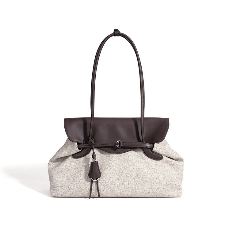 Mellow Canvas Spacious Flap Clutch Bag