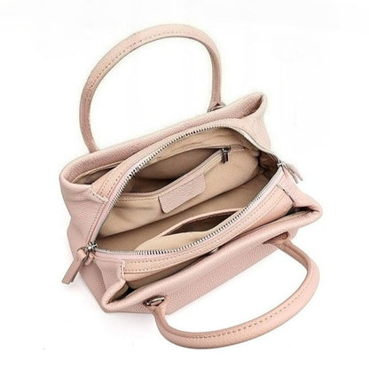 Antique Pebbled Genuine Leather Mini Tote Clutch Bag