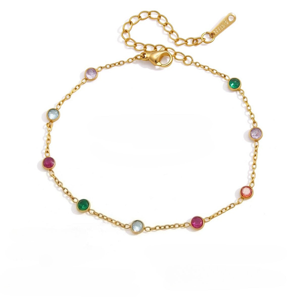 Chromatic Gradient Geometric Luminary Stacking Bracelet
