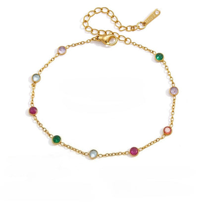 Chromatic Gradient Geometric Luminary Stacking Bracelet
