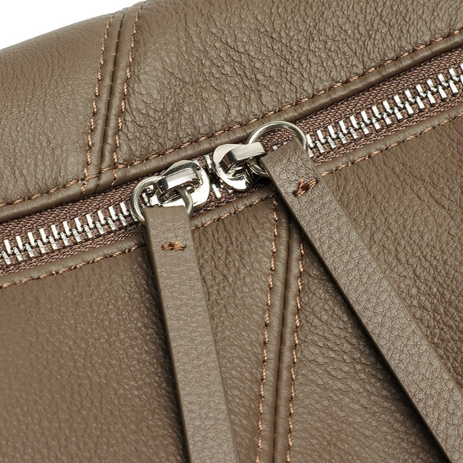 Effortless Genuine Leather Crossbody Dumpling Bag