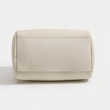 Geantă clutch retro luxoasă din piele autentică granulată, tip Boston