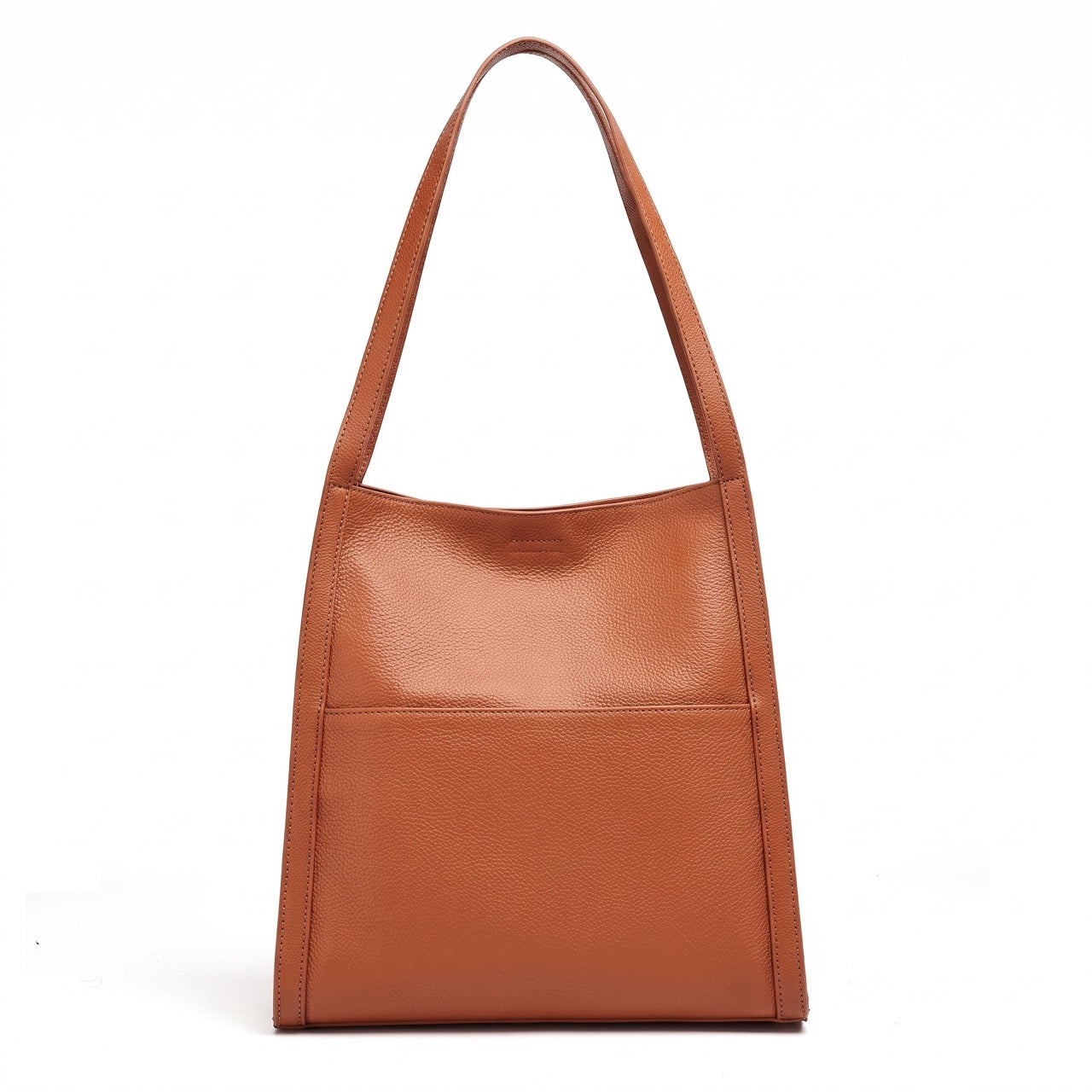 Supple Genuine Leather Spacious Tote Clutch Bag