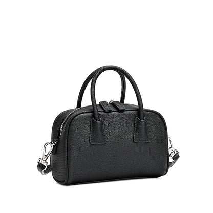 Mini borsa Boston pochette imbottita in vera pelle martellata
