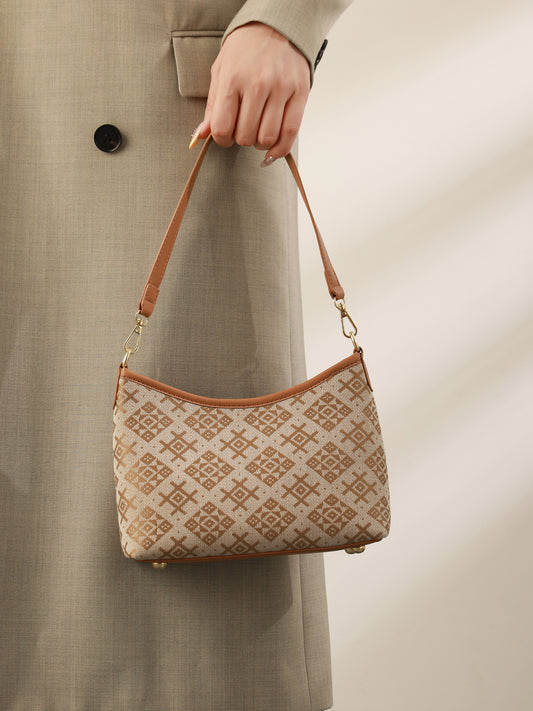 Vintage Monogram Vegan Eco-Leather Clutch Bag