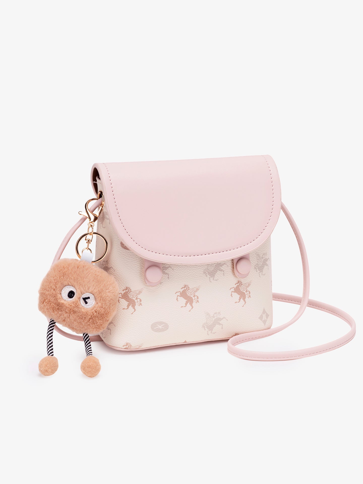Whimsy Pegasus Pattern Vegan Eco-Leather Mini Flap Clutch Bag