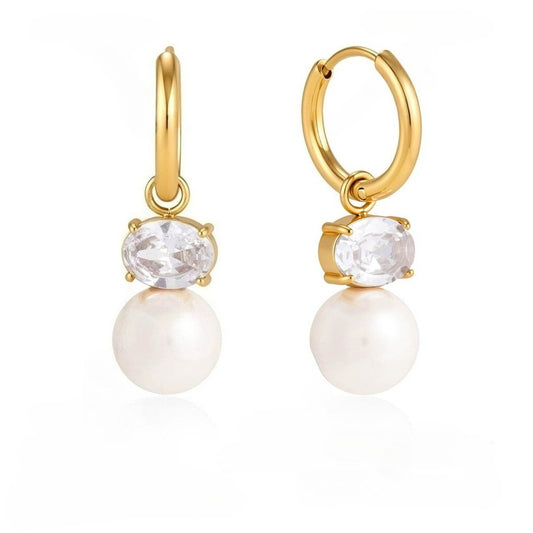 Luxury French Vintage Interlocking Solitaire Radiant Earrings