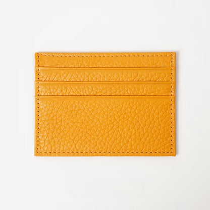 Full-Grain Leather Ultra-Thin Compact Card Case (Multi-Card Slots)