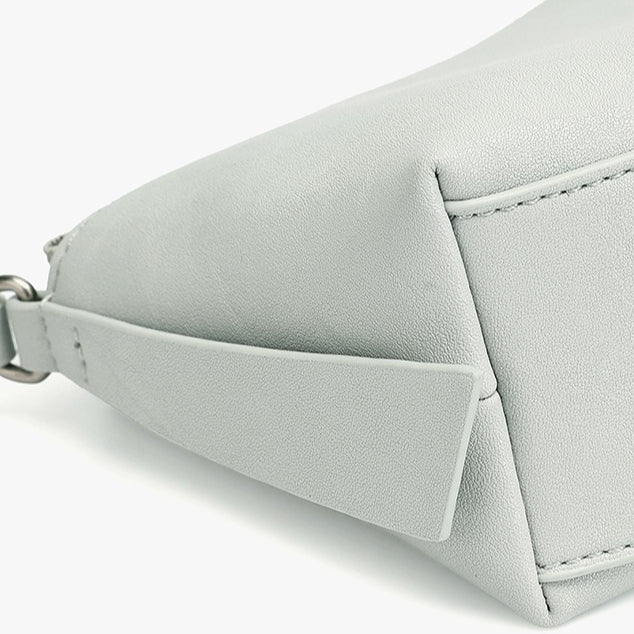Elegant Genuine Leather Crescent Clutch Bag