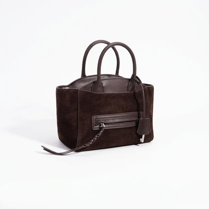 Muted Suede Genuine Leather Clutch Bag