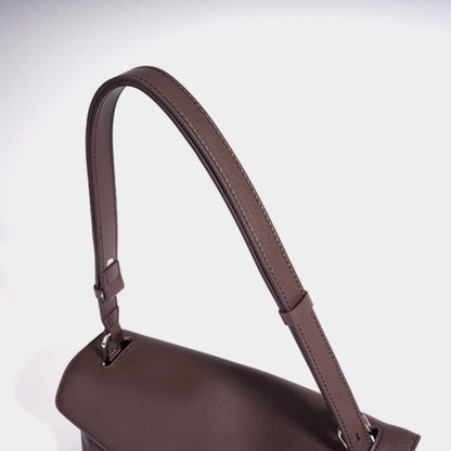 Muted Pebbled Genuine Leather Flap Clutch Bag
