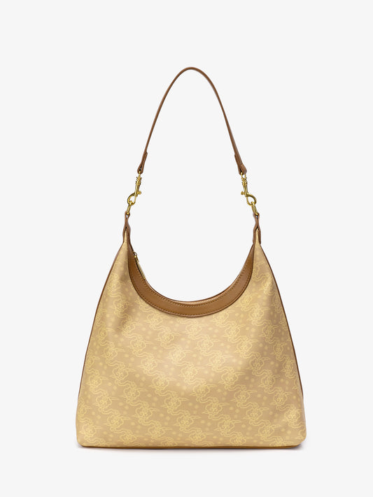 Exquisite Vintage Cloud Motif Vegan Eco-Leather Hobo Bag