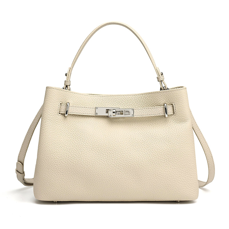 Sleek Genuine Leather Satchel Clutch Bag