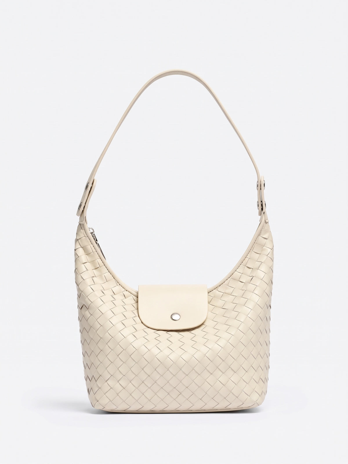 Elegant Woven Genuine Leather Hobo Clutch Bag