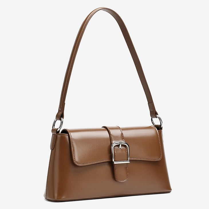 Retro Genuine Leather Baguette Clutch Bag