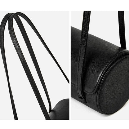 Nostalgic Caviar Genuine Leather Baguette Tube Clutch Bag