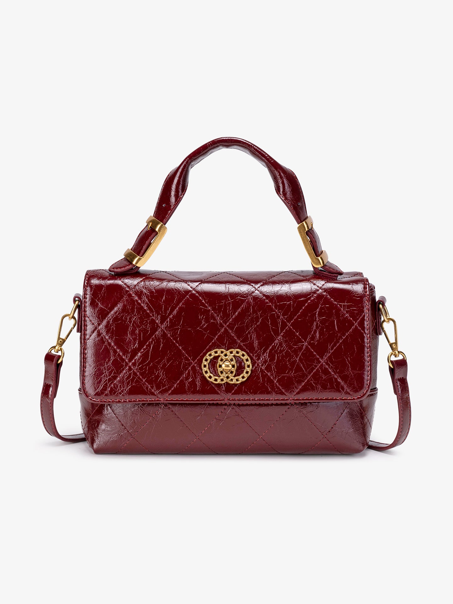 Radiant Quilted Vegan Eco-Leather Satchel Crossbody Bag