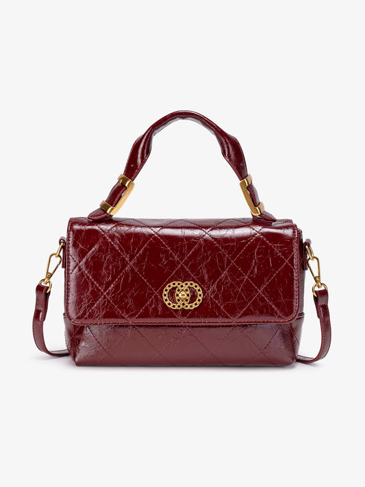 Radiant Quilted Vegan Eco-Leather Satchel Crossbody Bag