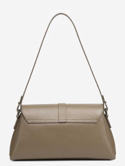 Borsa minimalista a spalla in vera pelle con fibbia H distintiva