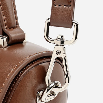 Chic Genuine Leather Cylinder Box Clutch Bag