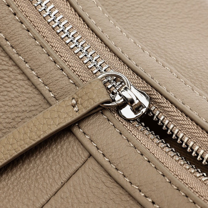 Casual Slouchy Pebbled Genuine Leather Hobo Clutch Bag