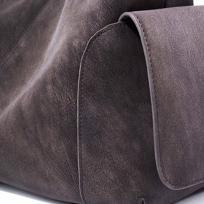 アーバン ノマド 本革バッグ | 大きめ スラウチ ショルダーバッグ サイドポケット付き