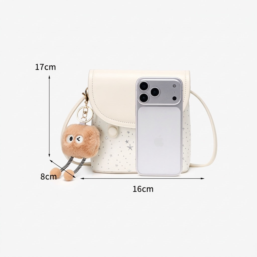 Radiant Celestial Pattern Flap Vegan Eco-Leather Mini Clutch Bag