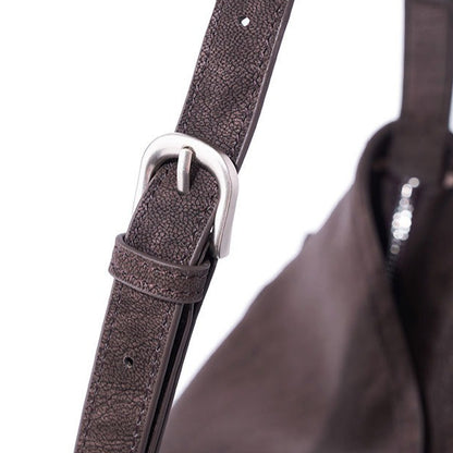 アーバン ノマド 本革バッグ | 大きめ スラウチ ショルダーバッグ サイドポケット付き