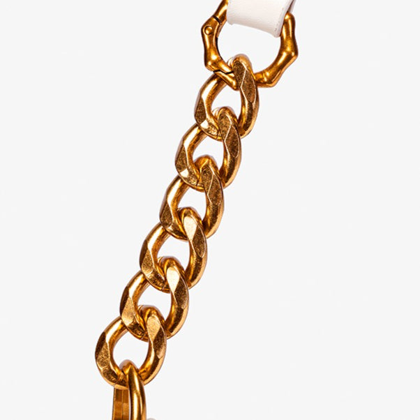 Artisanal Geometric Vegan Eco-Leather Hobo Chain Bag