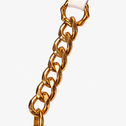 Artisanal Geometric Vegan Eco-Leather Hobo Chain Bag
