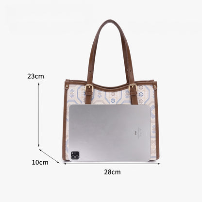 Graceful Geometric Vegan Eco-Leather Tote Clutch Bag
