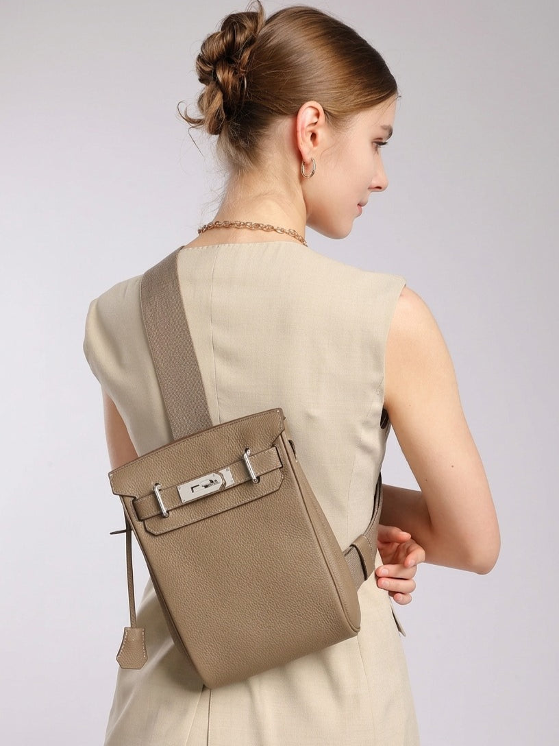 Minimalist Genuine Leather Sling Chest Bag