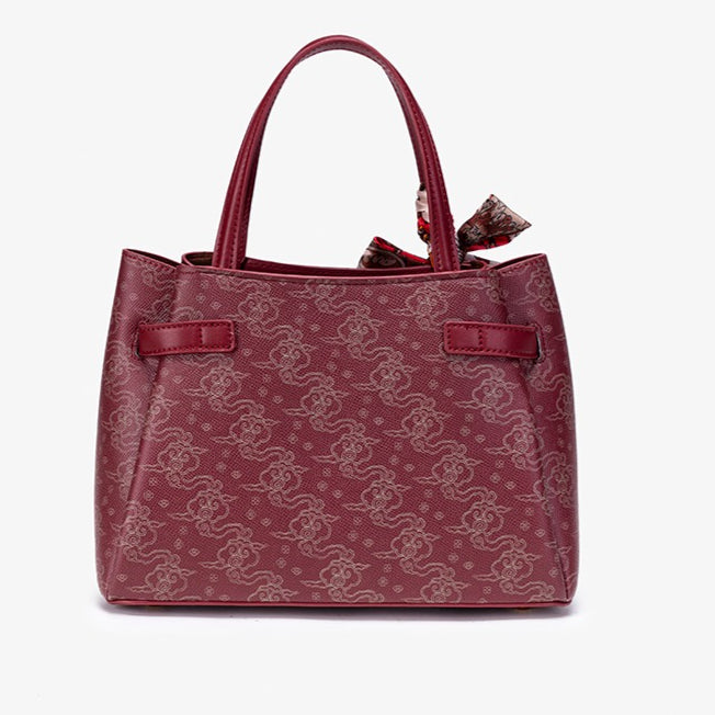 Refined Cloud Texture Vegan Eco-Leather Shoulder Tote Bag