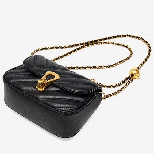 Damen-Umhängetasche aus echtem Leder mit Kette – 2025 Summer Luxe Edition 