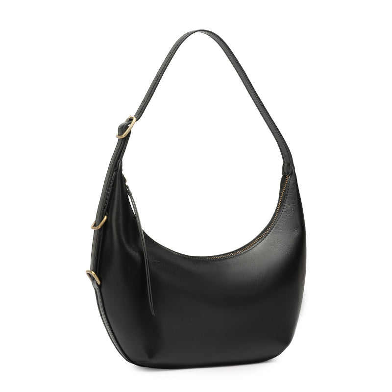 Borsa hobo di nicchia senza tempo in vera pelle con patina unica cerata a olio