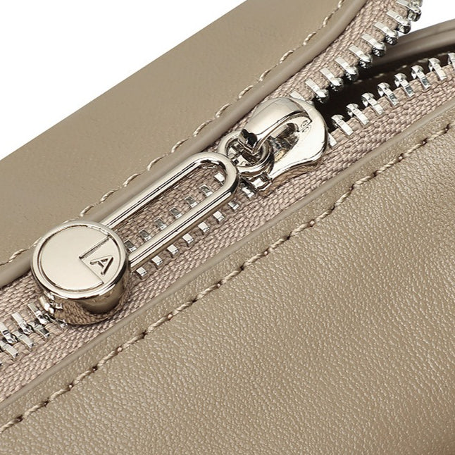 Minimalist Genuine Leather Shoulder Bag with Signature H Buckle