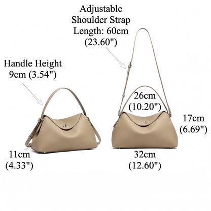 Slouchy Pebbled Genuine Leather Pillow Flip Clutch Bag
