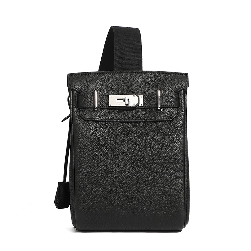 Minimalist Genuine Leather Sling Chest Bag