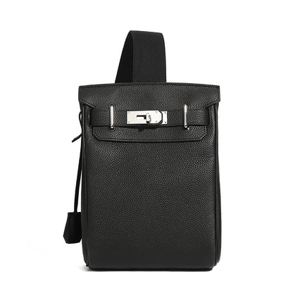 Minimalist Genuine Leather Sling Chest Bag
