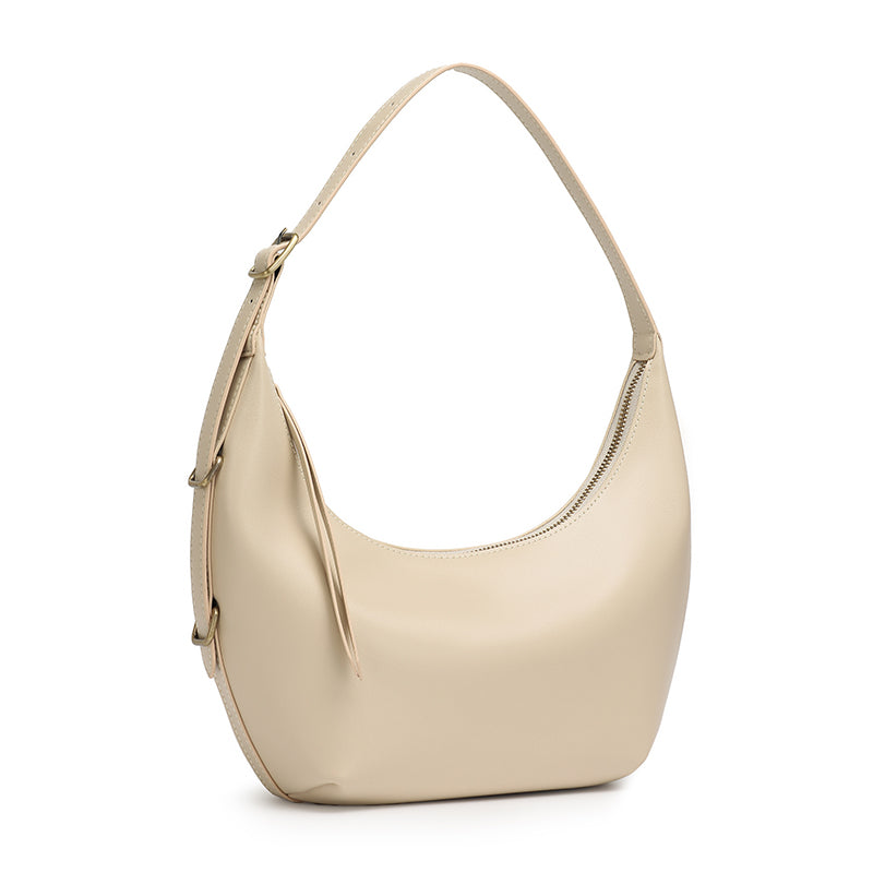 Borsa hobo di nicchia senza tempo in vera pelle con patina unica cerata a olio